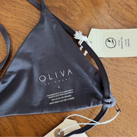 DARK GREY NWT CRISS CROSS BACK BIKINI TOP - Picture 7 of 7